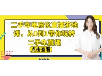 【7532期】二手车电商化直播落地课，从0到1带你玩转二手车