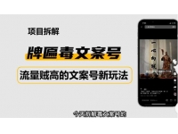 2023抖音快手毒文案新玩法，牌匾文案号，起号快易变现