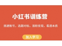 【6615期】小红书训练营，搭建账号，选题对标，涨粉变现，看