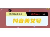 【6594期】0粉无门槛暴力起号美女号，简单搬运月入1w＋【