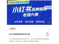 品牌医生操盘手系列课程，小红书品牌营销专项大课，操盘手进阶