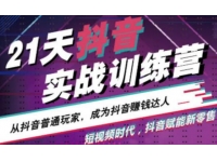 21天抖音实战训练营，从抖音普通玩家，成为抖音赚钱达人