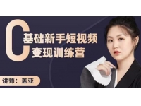 盖亚《0基础新手短视频变现训练营》新号3天百万流量破权重