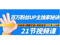 阿Test《百万up主的涨粉秘诀》爆款打造+涨粉变现 2个月