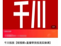 七巷社《千川投放，短视频+直播带货投流实操课》