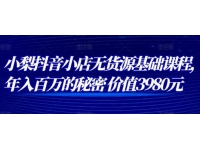小梨《抖音小店无货源基础课程》年入百万的秘密