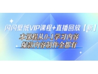 闪闪《壁纸号运营教程》直播回放【新】从0-1学习，爆款内容制