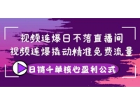 视频连爆日不落直播间《视频连爆撬动精准免费流量》日销千单核心