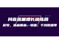 月销1.6亿实操团队《抖音流量增长训练营》起号、选品排品、引
