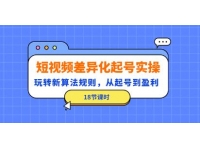 《短视频差异化起号实操》玩转新算法规则，从起号到盈利