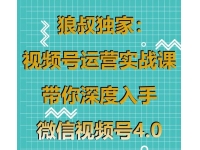 狼叔《微信视频号运营实战课4.0》