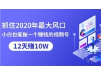 抓住2020年最大风口，小白也能做一个赚钱的视频号