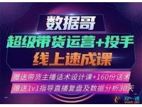 数据哥《超级带货运营+投手线上速成课》