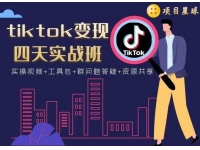项目星球《tiktok变现四天实战班》